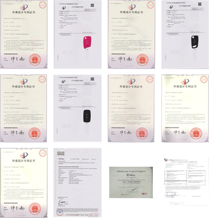 Mercedes Benz Smart key fob cover patent certificate from RYHX China