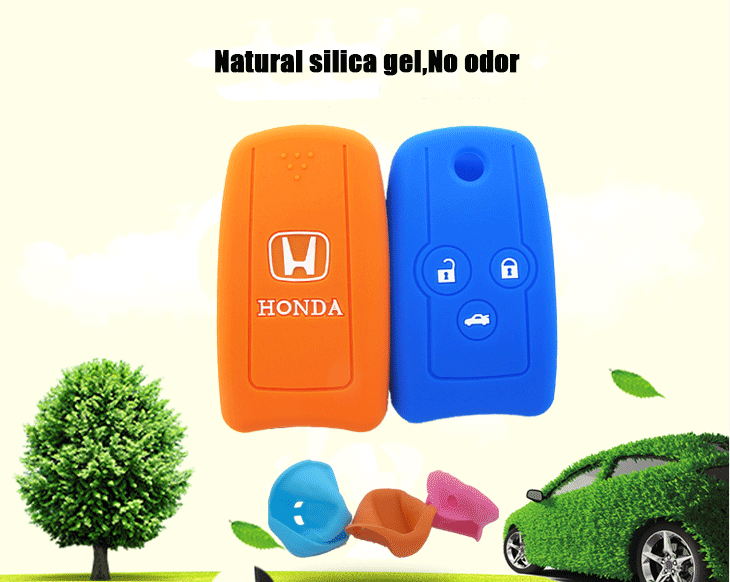 Honda Odyssey key fob cover material, be made of 100% natural silicone material, which is non-toxic and environmental protection,without odor silicone car key case, have advantages of waterproof, dust-proof, drop resistance, competitive price with other key silicone case.