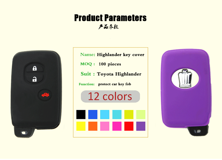 Toyota Highlander car key cover parameters