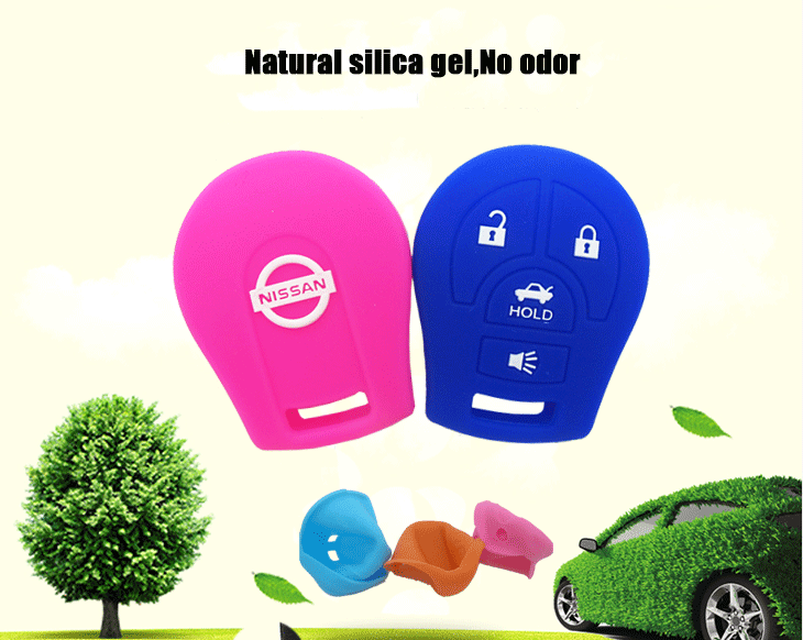 Nissan SYLPHY key fob covers material, be made of 100% natural silicone material, which is non-toxic and environmental protection,without odor silicone car key case for Nissan SYLPHY.