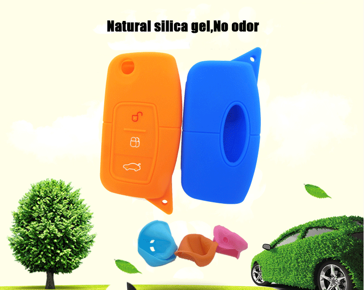 Ford Fiesta key fob cover, be made of 100% natural silicone material, which is non-toxic and environmental protection, without odor car key case for ford.