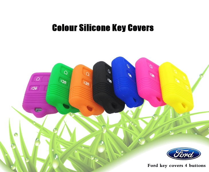 Ford Mustang key fob cover, many colors can be selected, can protect car key covers from water and dust, light and good toughness   silicone key protector for ford, colorful car key silicone case for you.