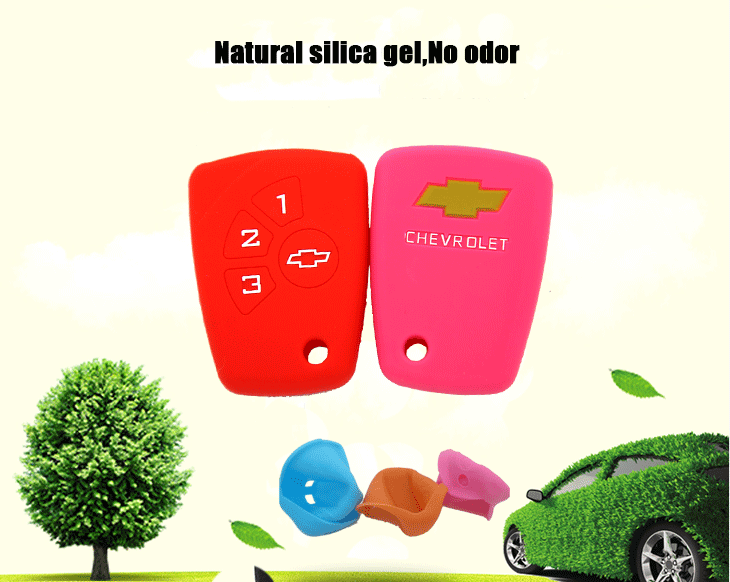 Chevrolet-custom-key-covers-material,be made of 100% natural silicone material, which is non-toxic and environmental protection,without odor silicone car key case for chevrolet