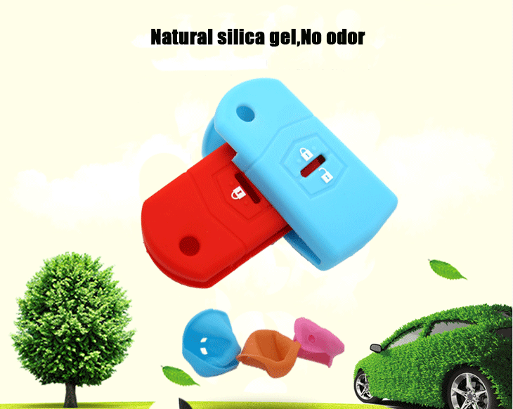Mazda-M3-key-covers-material, be made of 100% natural silicone material, which is non-toxic and environmental protection,without odor silicone car key case for Mazda.