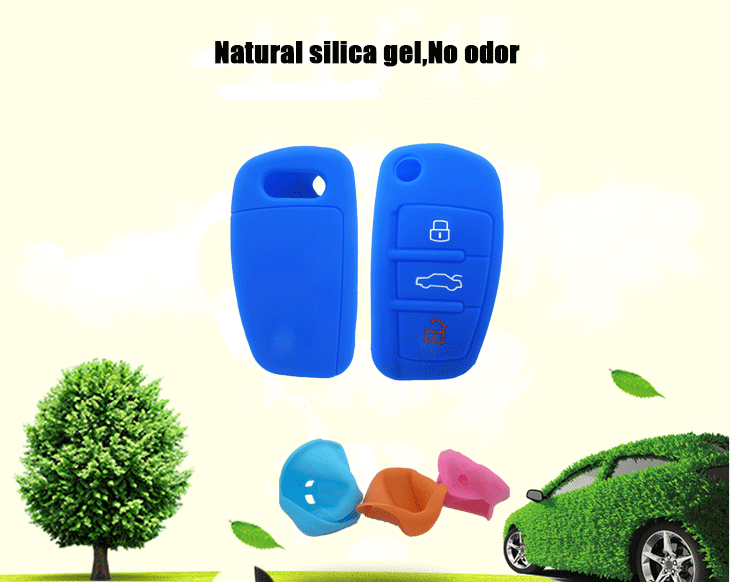 Audi A6L rubber key fob cover, be made of natural silicone material, which is non-toxic tasteless and eco-friendly,without odor key silicone case is the first choice for auto suppliers, suitable for Audi several series.