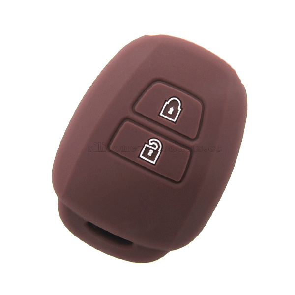 Vios car key cover,brown,2 buttons,embossed design