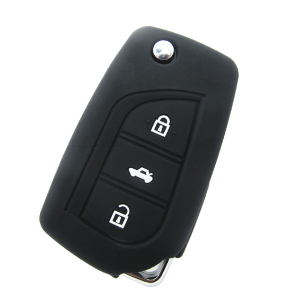 Prado car key cover,black,3 buttons,debossed design