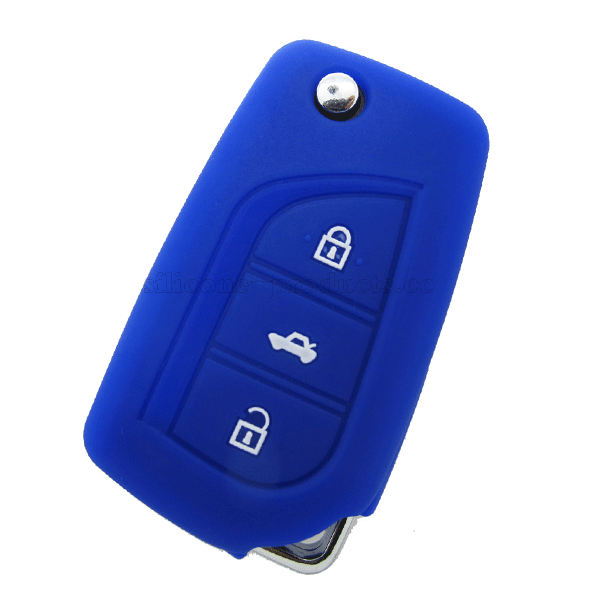 Prado car key cover,blue,3 buttons,debossed design 