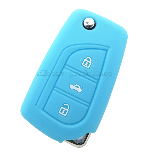Prado car key cover,lightblue,3 buttons,debossed design