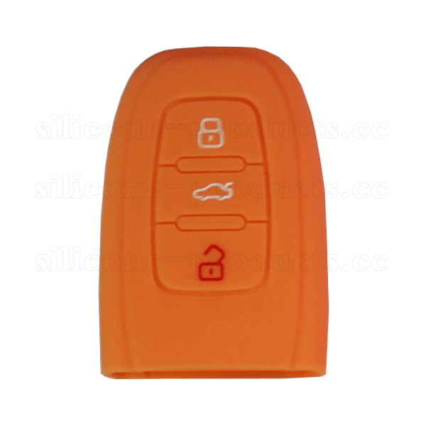A5 car key cover,orange,3 buttons,without logo,silicone,debossed design.