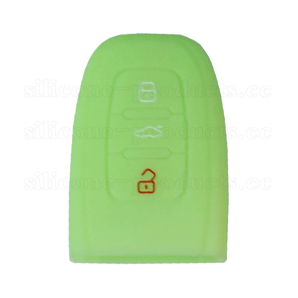 A8L car key cover,green,3 buttons,without logo,silicone,debossed design.