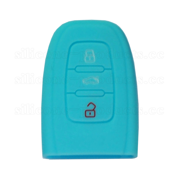 A8L car key cover,lightblue,3 buttons,without logo,silicone,debossed design.
