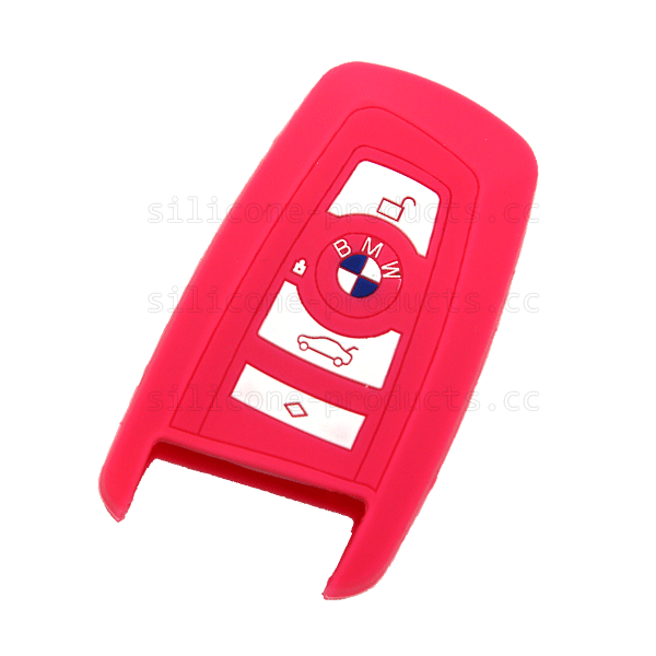 X1 car key cover,red,3 buttons,with logo,silicone,embossed design