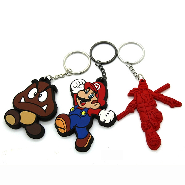 Rubber pvc keychains for any key