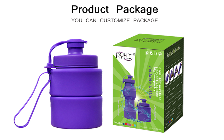 The package of silicone collapsible water bottle