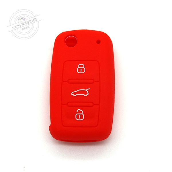 Skoda Car Key Covers,silicone car key case,waterproof key protector,embossed design,3 buttons,colored key casing