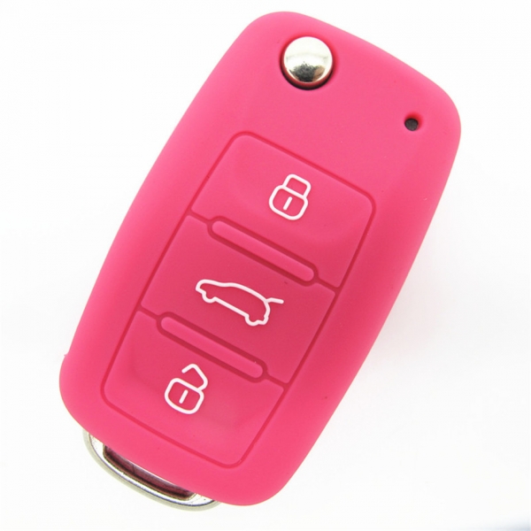 Skoda car key covers,colored silicone car key case,cheap car key shell,with logo,good toughness car key set