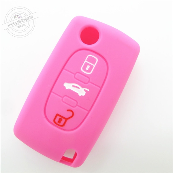 Citroen car key covers, non-toxic silicone car key case, environmental protection remote car key wallet 