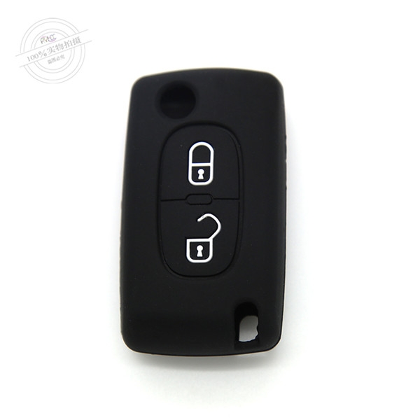 Citroen car key covers, silicone car key case, low price silicone car key protective, 2 buttons, black