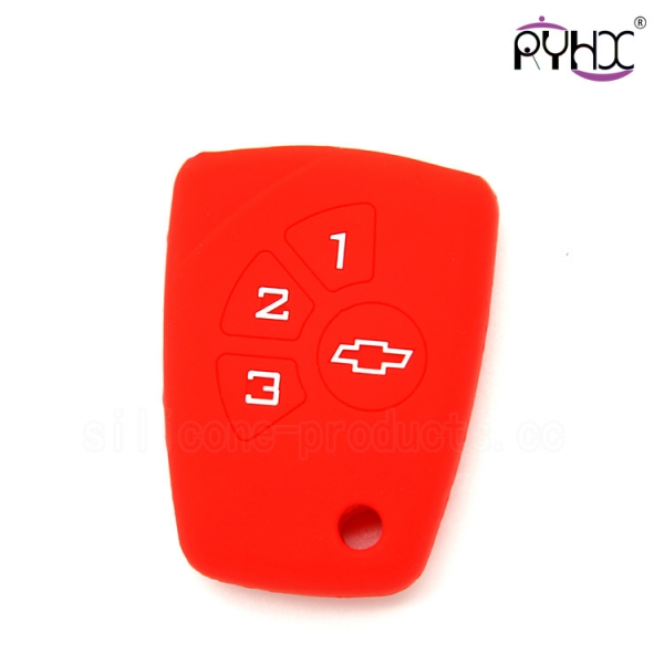 Chevrolet silicone car key shell, car remote key silicone cover, car logo key silicone case, red car key cover for chevrolet