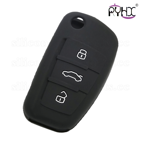 Q7 car key cover,black,3 butt...