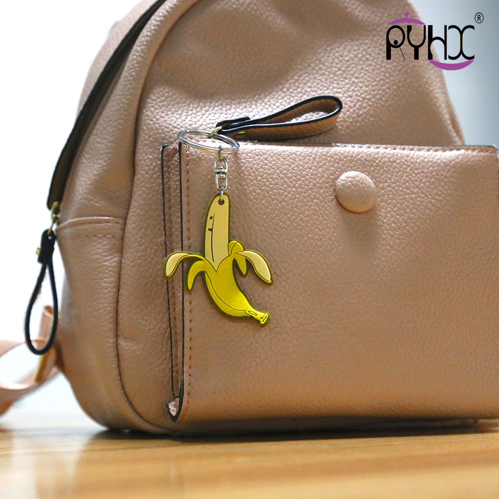 silicone car key chain yellow