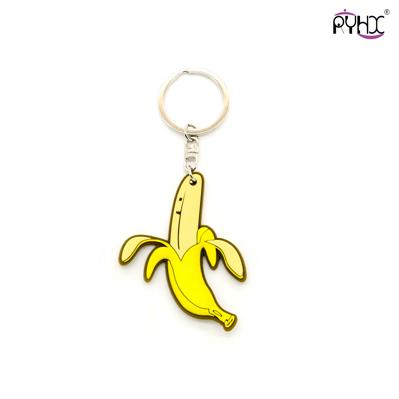 silicone key chain yellow