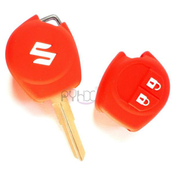 The front and back of Silicone Key Fob Cover For Suzuki SX4 Swift Liana Grand Vitara Jimny Alto(2 Buttons).