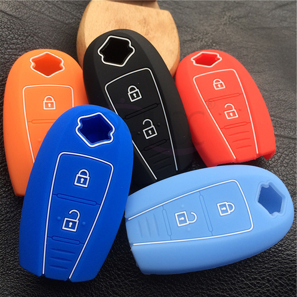 Colorful Silicone Car Key Cover For Suzuki Swift Kizashi SX4 S-Cross Maruti Ciaz Baleno(2 buttons).