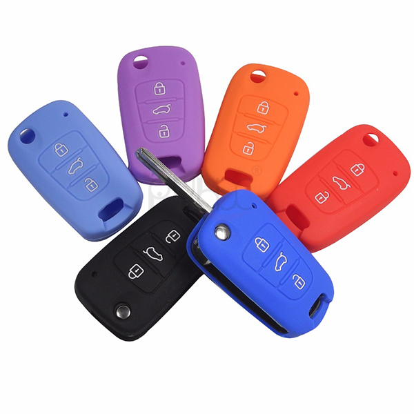 High Quality silicone rubber car key cover for KIA Rio K2 K5 Sorento Soul Sportage Shuma(3 button).