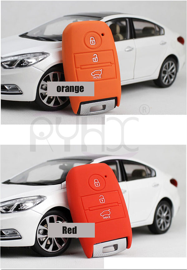 silicone rubber key remote  cover perfectly fit for KIA  K3 Cerato Rio Rio5 car key remote.