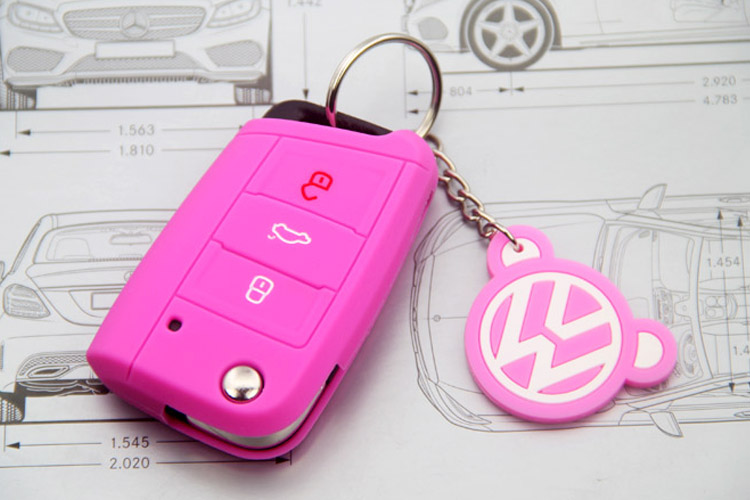 pink Golf siliocne key cover