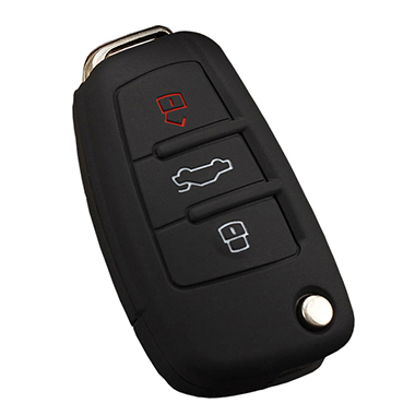 Black silicone car key sleeve for Audi A1