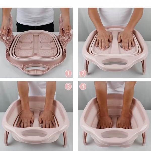 Hot Plastic folding foot bath basin foldable family foot spa basin for adult foot massage