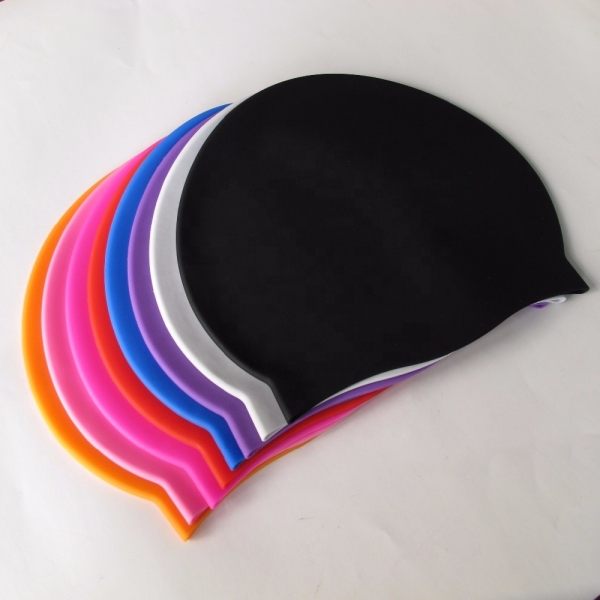 Promotional Gift Colorful Fashion Custom Logo Silicone Swimming Caps for kids adult