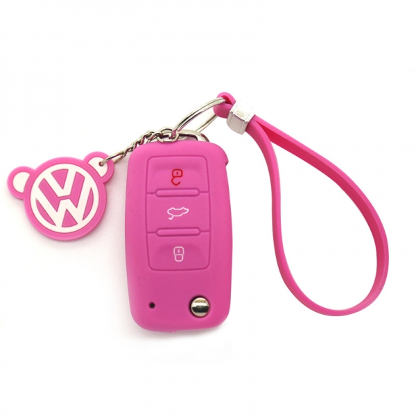 VW Polo pink key fob cover with 3 Buttons Fitting for most VW models