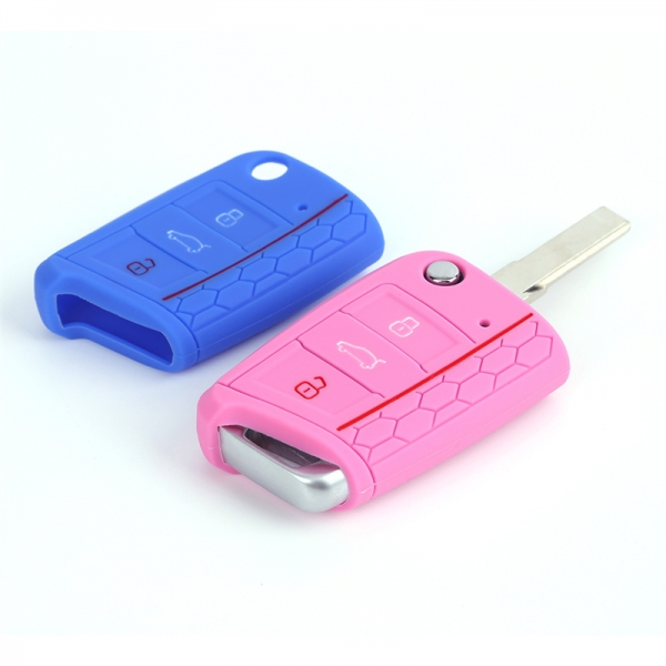 Wholesale VW Golf 7 Colors Silicone Car Key Cover Fitting for Golf/Lamando/Tiguan/New Superb/Octavia