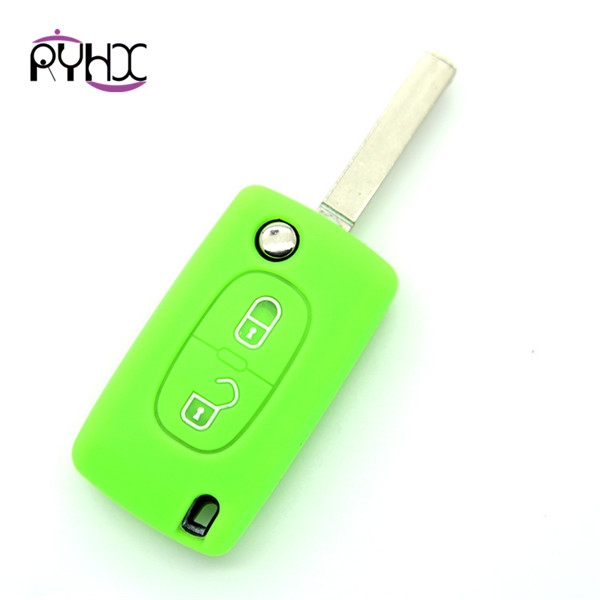 Peogeot  207 key fob cases|covers|protectors|skins with logo for Peogeot  207|307|308|407,3 buttons,a variety of colors,completely natural silicone.