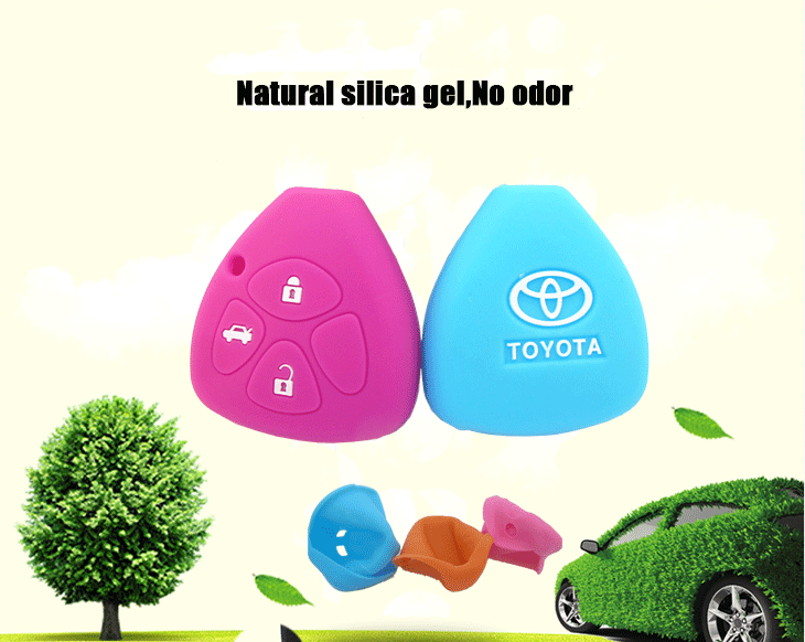 Toyota Camry car key cover, be made of 100% natural silicone material, which is non-toxic tasteless, eco-friendly, good wear resistance key case for car.
