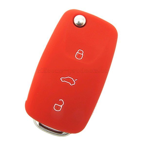 Polo car key cover,red,3 bottons,with logo