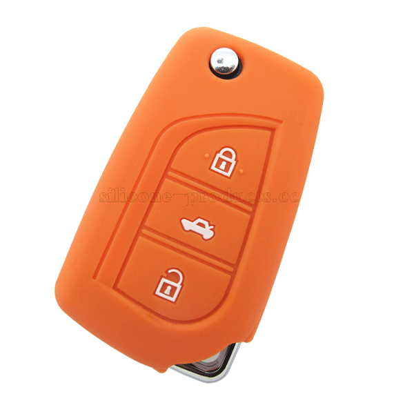 Mark X car key cover,orange,3 buttons,embossed design