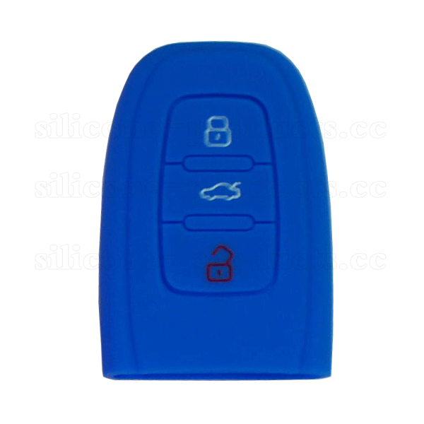 A5 car key cover,blue,3 buttons,without logo,silicone,debossed design.