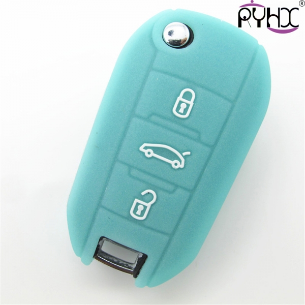 Peugeot car key covers,colourful silicone key remote cover, with 2 button