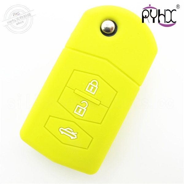 Mazda M6 silicone car key shell, auto light key silicone covers, colorful car key silicone protective case, special colors key covers