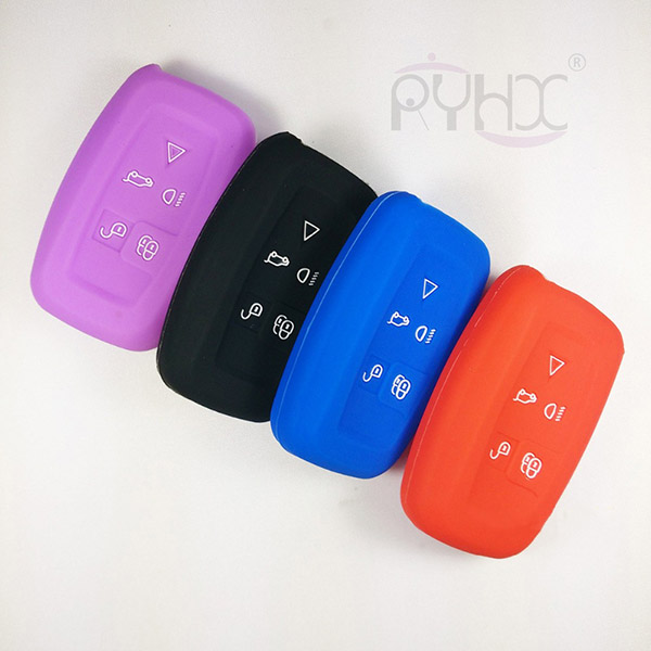 4 colors silicone key fob cover case for 5 buttons LandRover Discovery4 RangeRover remote