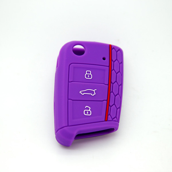 Golf7 car key cover,purple, 3 buttons.