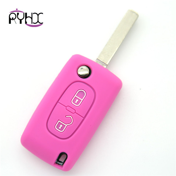 Peogeot  207 key fob cases|covers|protectors|skins with logo for Peogeot  207|307|308|407,3 buttons,a variety of colors,completely natural silicone.