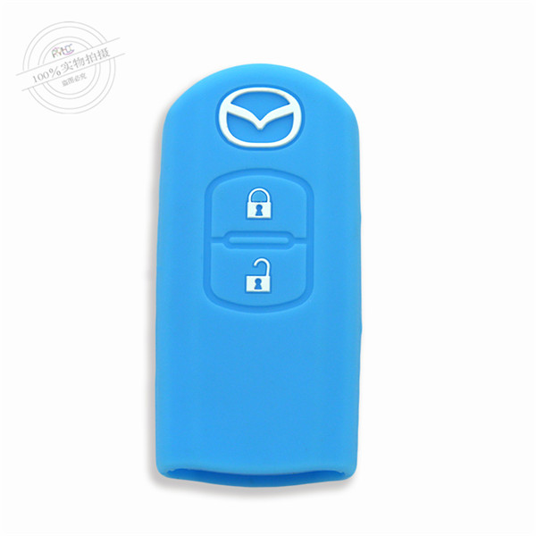 Mazda M3 car key covers|cases|protectors|skins with logo for Mazda M6,2 buttons,blue,completely natural silicone.