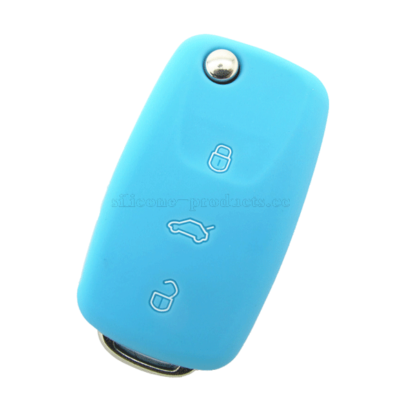 Polo car key cover,light blue,3 bottons,with logo