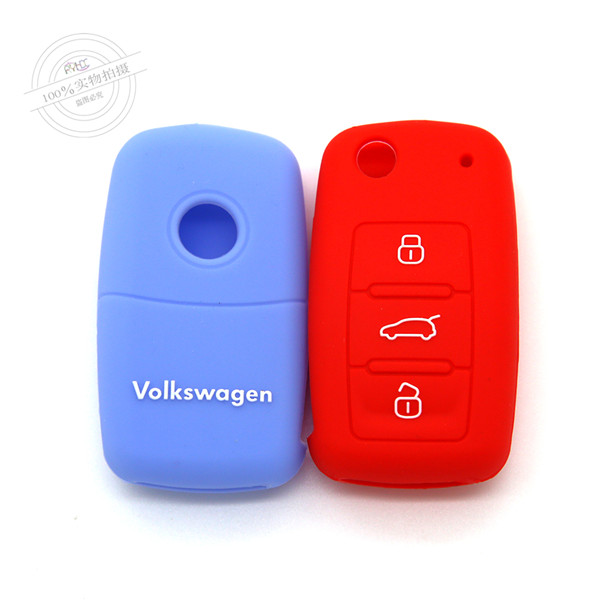 Skoda Car Key Covers,silicone car key case,waterproof key protector,embossed design,3 buttons,colored key casing